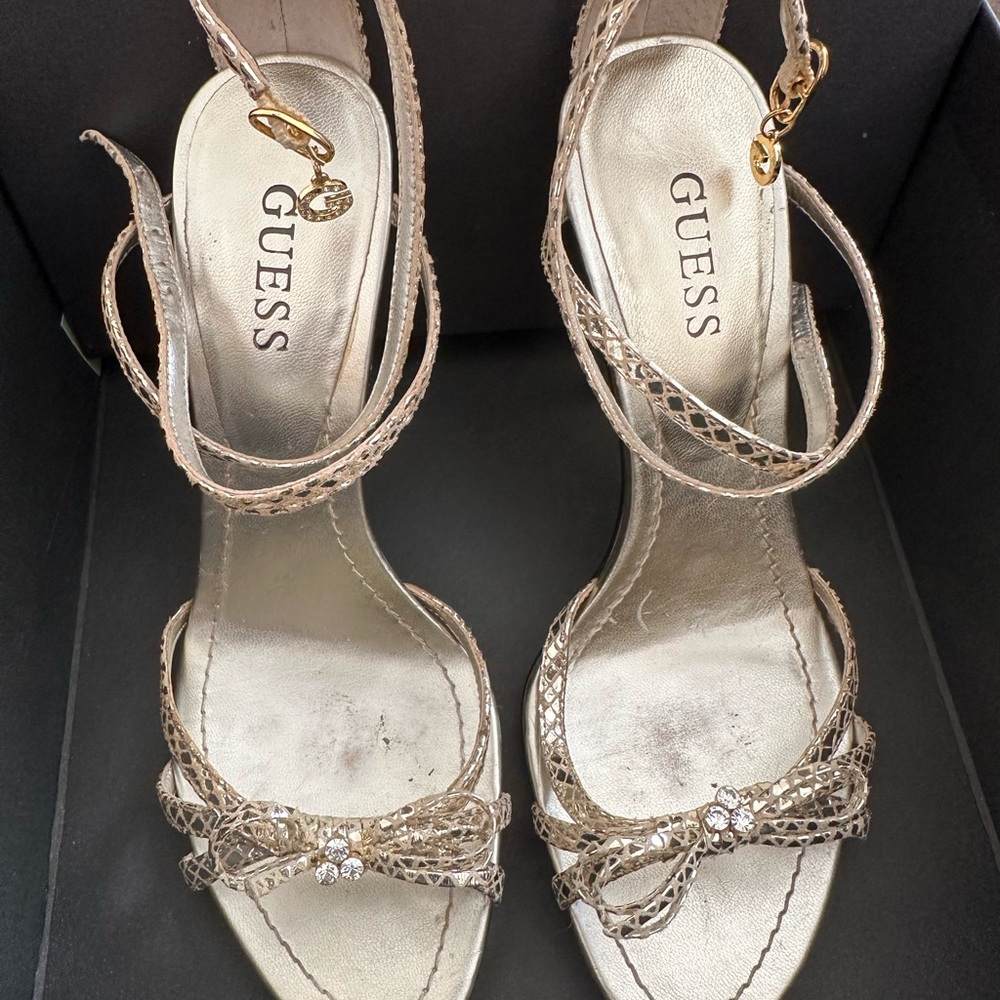 Guess Women's Metallic Strappy Heels